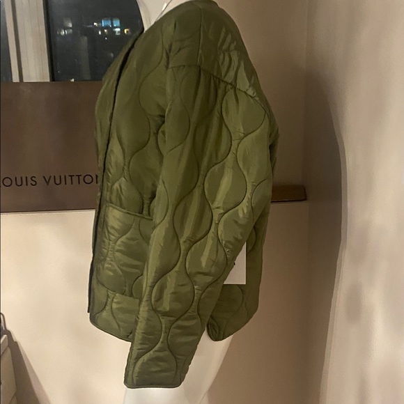 Obey Olive Green Quilted Puffer Jacket L - Picture 5 of 11